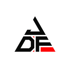 JDF triangle letter logo design with triangle shape. JDF triangle logo design monogram. JDF triangle vector logo template with red color. JDF triangular logo Simple, Elegant, and Luxurious Logo. JDF 