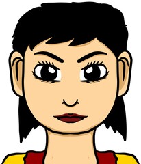 cute woman cartoon on white background