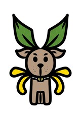 art cute monster cartoon on white background