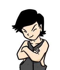 cute man cartoon on white background