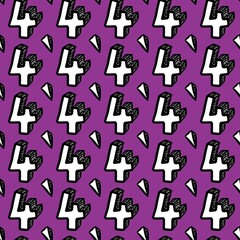 seamless pattern of text number four