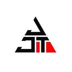 JJT triangle letter logo design with triangle shape. JJT triangle logo design monogram. JJT triangle vector logo template with red color. JJT triangular logo Simple, Elegant, and Luxurious Logo. JJT 