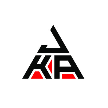 JKA triangle letter logo design with triangle shape. JKA triangle logo design monogram. JKA triangle vector logo template with red color. JKA triangular logo Simple, Elegant, and Luxurious Logo. JKA 