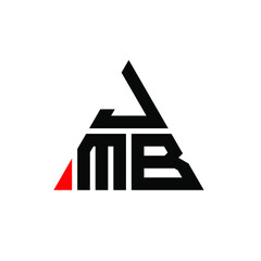 JMB triangle letter logo design with triangle shape. JMB triangle logo design monogram. JMB triangle vector logo template with red color. JMB triangular logo Simple, Elegant, and Luxurious Logo. JMB 