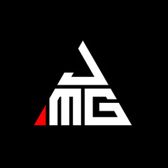 JMG triangle letter logo design with triangle shape. JMG triangle logo design monogram. JMG triangle vector logo template with red color. JMG triangular logo Simple, Elegant, and Luxurious Logo. JMG 