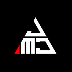 JMJ triangle letter logo design with triangle shape. JMJ triangle logo design monogram. JMJ triangle vector logo template with red color. JMJ triangular logo Simple, Elegant, and Luxurious Logo. JMJ 