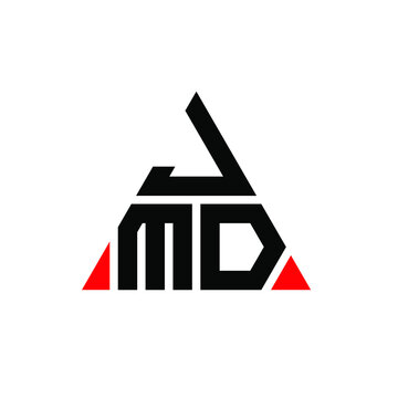 JMD triangle letter logo design with triangle shape. JMD triangle logo design monogram. JMD triangle vector logo template with red color. JMD triangular logo Simple, Elegant, and Luxurious Logo. JMD 