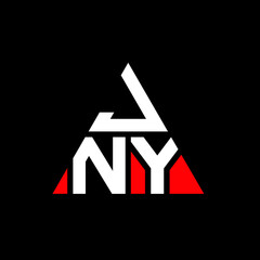 JNY triangle letter logo design with triangle shape. JNY triangle logo design monogram. JNY triangle vector logo template with red color. JNY triangular logo Simple, Elegant, and Luxurious Logo. JNY 