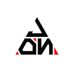 JON triangle letter logo design with triangle shape. JON triangle logo design monogram. JON triangle vector logo template with red color. JON triangular logo Simple, Elegant, and Luxurious Logo. JON  - obrazy, fototapety, plakaty