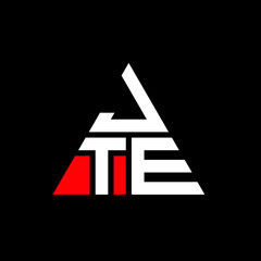JTE triangle letter logo design with triangle shape. JTE triangle logo design monogram. JTE triangle vector logo template with red color. JTE triangular logo Simple, Elegant, and Luxurious Logo. JTE 