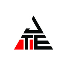 JTE triangle letter logo design with triangle shape. JTE triangle logo design monogram. JTE triangle vector logo template with red color. JTE triangular logo Simple, Elegant, and Luxurious Logo. JTE 