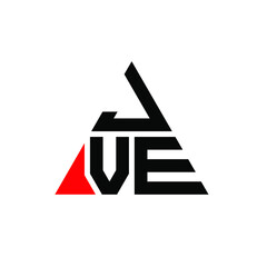 JVE triangle letter logo design with triangle shape. JVE triangle logo design monogram. JVE triangle vector logo template with red color. JVE triangular logo Simple, Elegant, and Luxurious Logo. JVE 