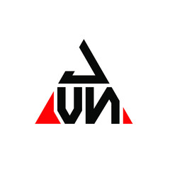 JVN triangle letter logo design with triangle shape. JVN triangle logo design monogram. JVN triangle vector logo template with red color. JVN triangular logo Simple, Elegant, and Luxurious Logo. JVN 