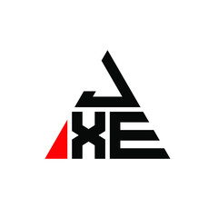 JXE triangle letter logo design with triangle shape. JXE triangle logo design monogram. JXE triangle vector logo template with red color. JXE triangular logo Simple, Elegant, and Luxurious Logo. JXE 