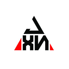 JXN triangle letter logo design with triangle shape. JXN triangle logo design monogram. JXN triangle vector logo template with red color. JXN triangular logo Simple, Elegant, and Luxurious Logo. JXN 