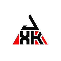 JXK triangle letter logo design with triangle shape. JXK triangle logo design monogram. JXK triangle vector logo template with red color. JXK triangular logo Simple, Elegant, and Luxurious Logo. JXK 