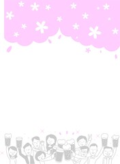 お花見しながら乾杯コピースペース