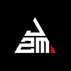 JZM triangle letter logo design with triangle shape. JZM triangle logo design monogram. JZM triangle vector logo template with red color. JZM triangular logo Simple, Elegant, and Luxurious Logo. JZM 