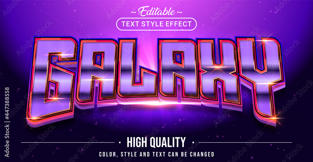 Poster Editable text style effect - Galaxy text style theme.