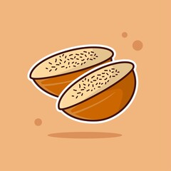 Traditional Cake of Indonesia. Kue Pukis Cartoon Vector Illustration. Good Used for Sticker, Logo, Icon, Clipart, Etc - EPS 10 Vector