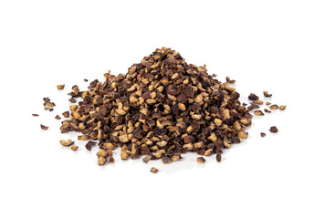 crushed black pepper on whited background.
