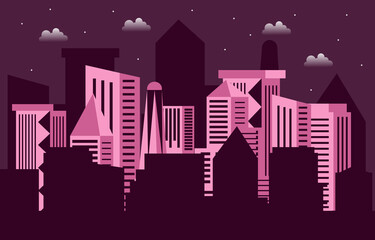 Fototapeta premium Hotel Apartment Office Business City Building Cityscape Skyline Illustration