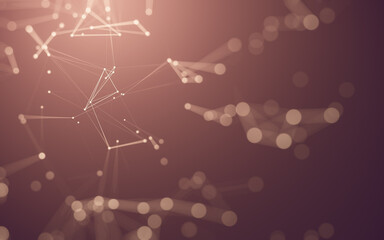 Abstract background. Molecules technology with polygonal shapes, connecting dots and lines. Connection structure. Big data visualization.