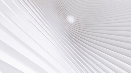 Abstract Curved Shapes. White Circular Background.