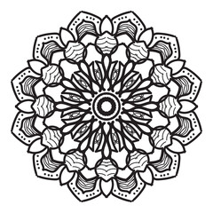 Sweet dusty rose mandala with floral pattern