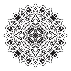 Sweet dusty rose mandala with floral pattern