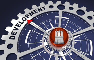 Global business and economic solutions concept. 3D illustration