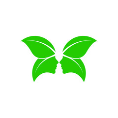 Two women butterflu design for beauty logo