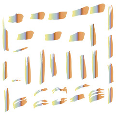 Colorful Brushes Chinese. Watercolor Freehand. Grungy Handwritten. Stroke Chinese. Ink Distress. Brushstroke Isolated. Grungy Square. Paintbrush Freehand. Grungy Splatter.