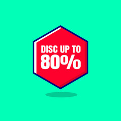 Label sticker discount offer and badge tag sale advertising