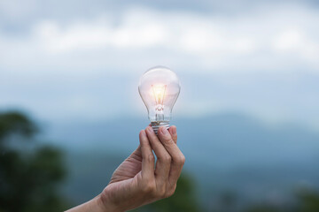 Light bulbs that grow, in the concept of energy in nature.