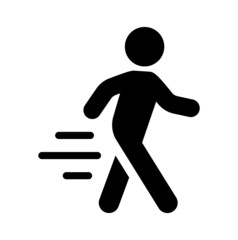 Walking man vector icon. Pedestrian walking icon isolated on white background.