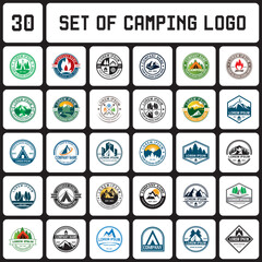 a set of camping logo , a set of adventure logo