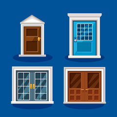 Obraz premium front doors icon set