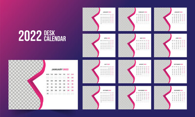 Calendar 2022 planner corporate template design set. Week starts on Monday. template for annual calendar 2022