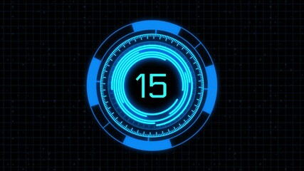 Abstract Futuristic Technology Background with Digital number timer concept and countdown. Futuristic modern clock face with a set of glowing digits. HUD user interface with technology stopwatch. - Powered by Adobe