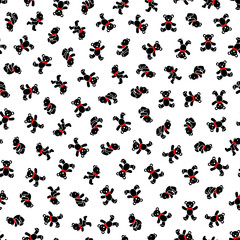 Seamless pattern of simple and cute bear illustration,