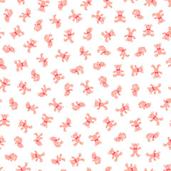 Seamless pattern of simple and cute bear illustration,