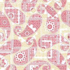 Bandana seamless pattern with unique paisley,