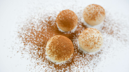  milk ball dessert top cocoa powder