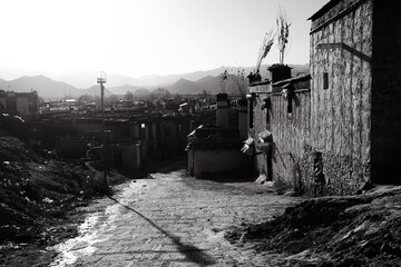 tibet mountains landscape, beautiful view travel to tibet