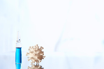 coronavirus model isolated on white background, micro virus photo