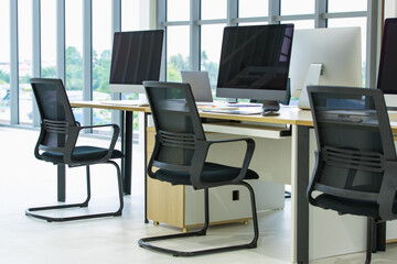 Contemporary office with high technology devices.