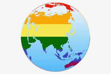 Fototapeta na wymiar LGBT色の地球