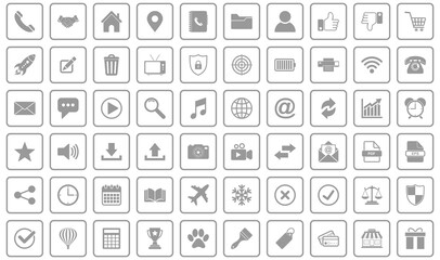 website icon set vector sign symbol of contact us