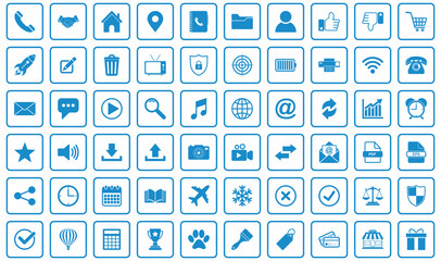 website icon set vector sign symbol of contact us